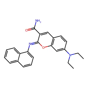 (2Z)-7-(diethylamino)-2-[(naphthalen-1-yl)imino]-2H-chromene-3-carboxamide structure