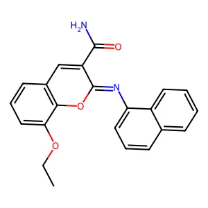 8-Ethoxy-2-naphthalen-1-yliminochromene-3-carboxamide structure