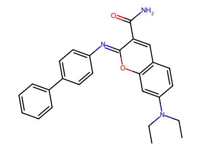 (2Z)-2-({[1,1'-biphenyl]-4-yl}imino)-7-(diethylamino)-2H-chromene-3-carboxamide structure