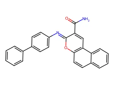 (3Z)-3-({[1,1'-biphenyl]-4-yl}imino)-3H-benzo[f]chromene-2-carboxamide structure
