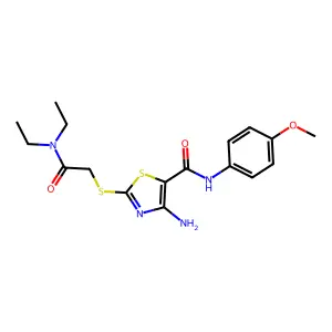 4-amino-2-[2-(diethylamino)-2-oxoethyl]sulfanyl-N-(4-methoxyphenyl)-1,3-thiazole-5-carboxamide structure