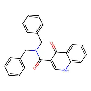 N,N-Dibenzyl-4-oxo-1,4-dihydroquinoline-3-carboxamide structure