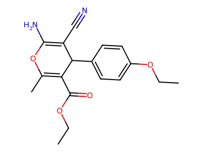 ethyl 6-amino-5-cyano-4-(4-ethoxyphenyl)-2-methyl-4H-pyran-3-carboxylate structure