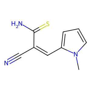 (E)-2-cyano-3-(1-methylpyrrol-2-yl)prop-2-enethioamide structure