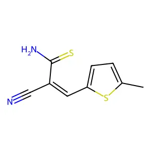 (Z)-2-cyano-3-(5-methylthiophen-2-yl)prop-2-enethioamide structure
