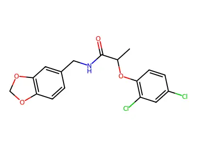 N-(1,3-benzodioxol-5-ylmethyl)-2-(2,4-dichlorophenoxy)propanamide structure