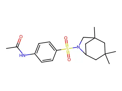 N-{4-[(1,3,3-trimethyl-6-azabicyclo[3.2.1]oct-6-yl)sulfonyl]phenyl}acetamide structure
