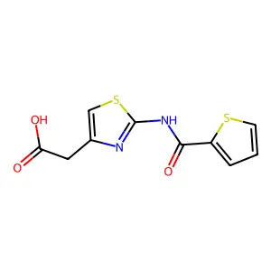 {2-[(2-Thienylcarbonyl)amino]-1,3-thiazol-4-yl}acetic acid structure