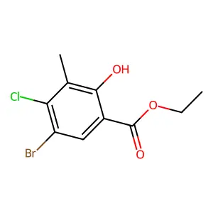 Ethyl 5-bromo-4-chloro-2-hydroxy-3-methylbenzoate structure