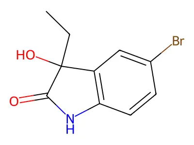 5-bromo-3-ethyl-3-hydroxy-1,3-dihydro-2H-indol-2-one structure