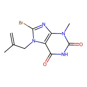 8-Bromo-3-methyl-7-(2-methylprop-2-enyl)purine-2,6-dione structure