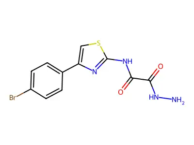 N-[4-(4-bromophenyl)-1,3-thiazol-2-yl]-2-hydrazino-2-oxoacetamide structure