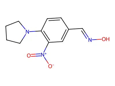 3-Nitro-4-pyrrolidin-1-ylbenzaldehyde oxime structure