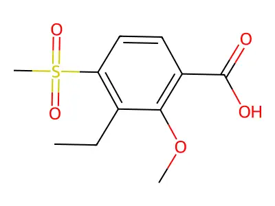 3-Ethyl-2-methoxy-4-(methylsulfonyl)benzenecarboxylic acid structure