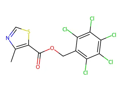 2,3,4,5,6-Pentachlorobenzyl 4-methyl-1,3-thiazole-5-carboxylate structure