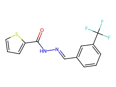 N'-{[3-(trifluoromethyl)phenyl]methylidene}thiophene-2-carbohydrazide structure