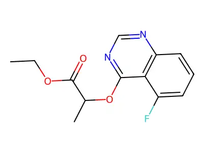 Ethyl 2-[(5-fluoro-4-quinazolinyl)oxy]propanoate structure