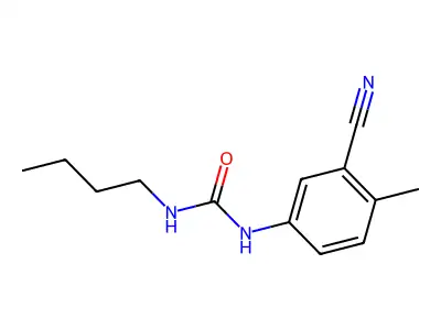 N-butyl-N'-(3-cyano-4-methylphenyl)urea structure