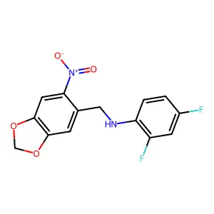 2,4-difluoro-N-[(6-nitro-1,3-benzodioxol-5-yl)methyl]aniline structure