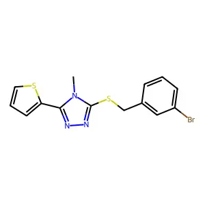 3-{[(3-bromophenyl)methyl]sulfanyl}-4-methyl-5-(thiophen-2-yl)-4H-1,2,4-triazole structure