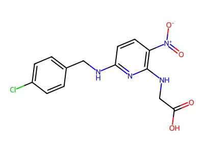 2-({6-[(4-Chlorobenzyl)amino]-3-nitro-2-pyridinyl}amino)acetic acid structure