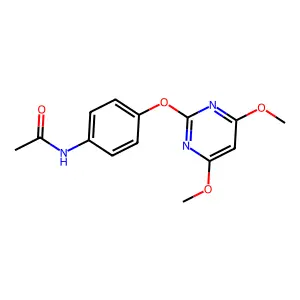 N-{4-[(4,6-dimethoxy-2-pyrimidinyl)oxy]phenyl}acetamide structure