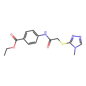Ethyl 4-[2-(4-methyl-1,2,4-triazol-3-ylthio)acetylamino]benzoate structure