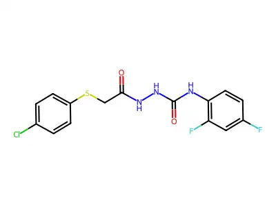 1-[[2-(4-chlorophenyl)sulfanylacetyl]amino]-3-(2,4-difluorophenyl)urea structure