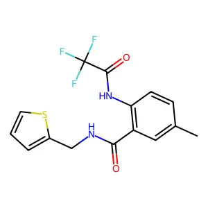 5-methyl-N-(2-thienylmethyl)-2-[(2,2,2-trifluoroacetyl)amino]benzenecarboxamide structure