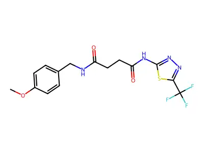 N~1~-(4-methoxybenzyl)-N~4~-[5-(trifluoromethyl)-1,3,4-thiadiazol-2-yl]succinamide structure