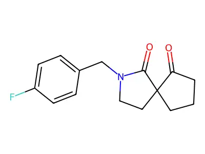 2-[(4-Fluorophenyl)methyl]-2-azaspiro[4.4]nonane-1,6-dione structure