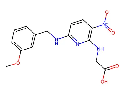 2-({6-[(3-Methoxybenzyl)amino]-3-nitro-2-pyridinyl}amino)acetic acid structure