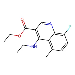 Ethyl 4-(ethylamino)-8-fluoro-5-methylquinoline-3-carboxylate structure