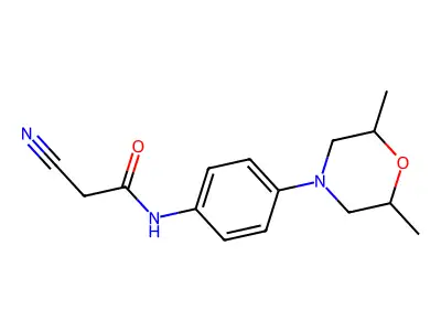 2-cyano-N-[4-(2,6-dimethylmorpholin-4-yl)phenyl]acetamide structure