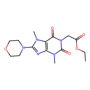Ethyl 2-(3,7-dimethyl-8-morpholin-4-yl-2,6-dioxopurin-1-yl)acetate structure