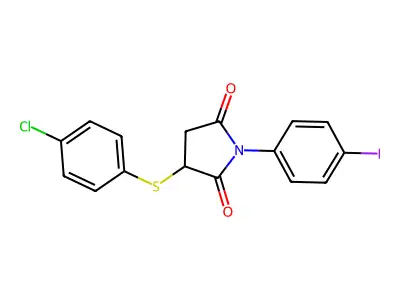 3-(4-Chlorophenyl)sulfanyl-1-(4-iodophenyl)pyrrolidine-2,5-dione structure
