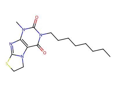 1-Methyl-3-octyl-6,7-dihydrothiazolo[2,3-f]purine-2,4(1H,3H)-dione structure