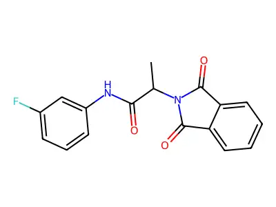 2-(1,3-dioxoisoindol-2-yl)-N-(3-fluorophenyl)propanamide structure