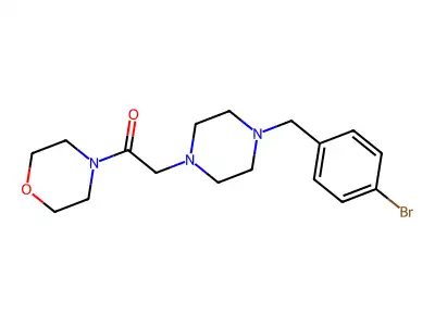 2-{4-[(4-Bromophenyl)methyl]piperazin-1-yl}-1-(morpholin-4-yl)ethan-1-one structure