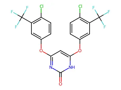 4,6-Bis[4-chloro-3-(trifluoromethyl)phenoxy]pyrimidin-2-ol structure