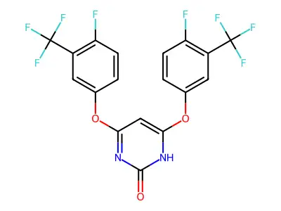 4,6-Bis[4-fluoro-3-(trifluoromethyl)phenoxy]pyrimidin-2-ol structure