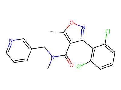 3-(2,6-dichlorophenyl)-N,5-dimethyl-N-(3-pyridinylmethyl)-4-isoxazolecarboxamide structure