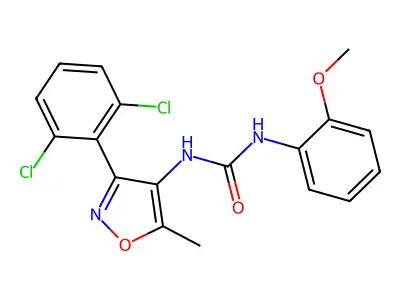 1-[3-(2,6-Dichlorophenyl)-5-methyl-1,2-oxazol-4-yl]-3-(2-methoxyphenyl)urea structure