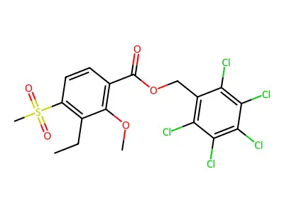 2,3,4,5,6-Pentachlorobenzyl 3-ethyl-2-methoxy-4-(methylsulfonyl)benzoate structure
