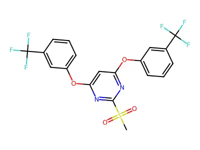 4,6-Bis(3-(trifluoromethyl)phenoxy)-2-pyrimidinyl methyl sulfone structure