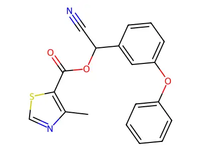 Cyano(3-phenoxyphenyl)methyl 4-methyl-1,3-thiazole-5-carboxylate structure