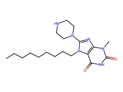 3-Methyl-7-nonyl-8-piperazin-1-ylpurine-2,6-dione structure