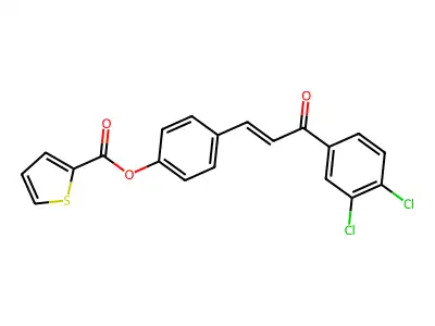 [4-[3-(3,4-Dichlorophenyl)-3-oxoprop-1-enyl]phenyl] thiophene-2-carboxylate structure