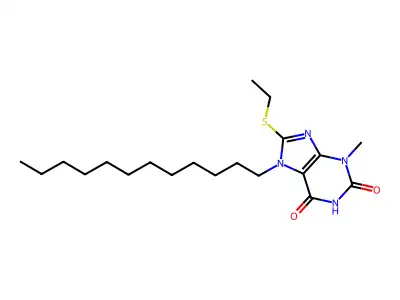 7-Dodecyl-8-ethylsulfanyl-3-methylpurine-2,6-dione structure