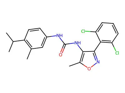 N-[3-(2,6-dichlorophenyl)-5-methyl-4-isoxazolyl]-N'-(4-isopropyl-3-methylphenyl)urea structure